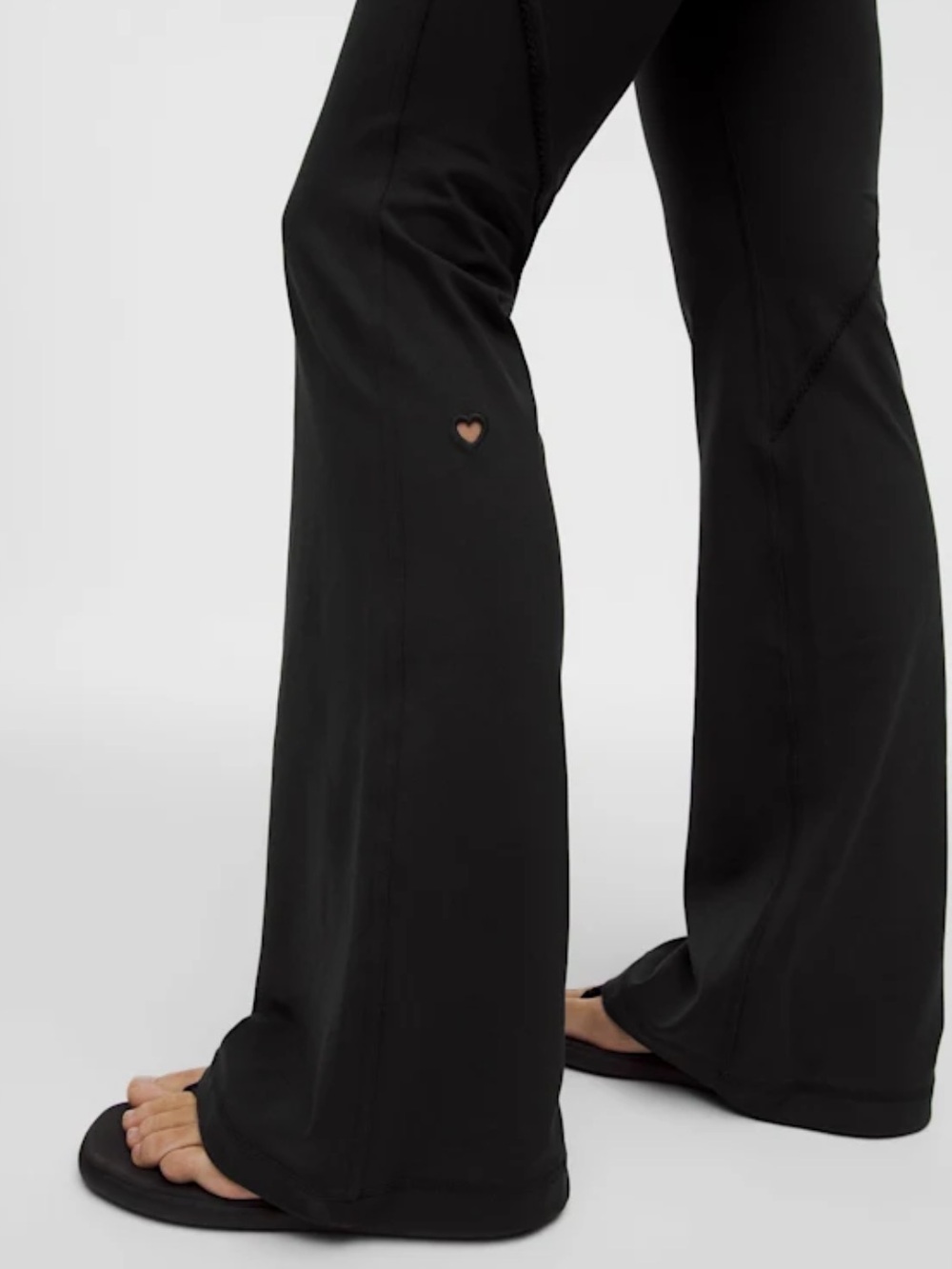 Heart Cut Out Lululemon Groove No Line High Rise Black Flared Leg Pants